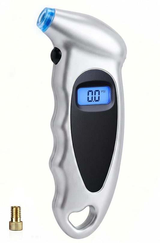 Manómetro Digital De Presión De Neumáticos 150 PSI — Lectura Precisa Con Pantalla LCD Retroiluminada Para Coche, Moto Y Bici
