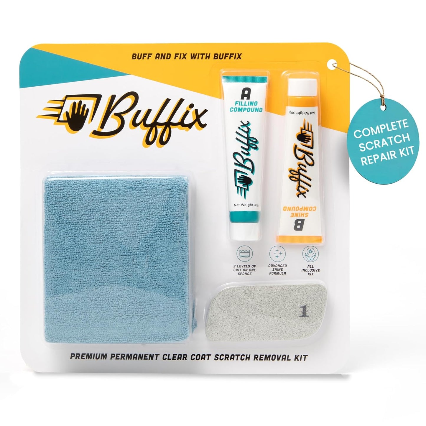 Kit Quita-Rayaduras Para Coche — Pulido Que Elimina Arañazos Del Barniz Y Restaura El Brillo (Cualquier Color)