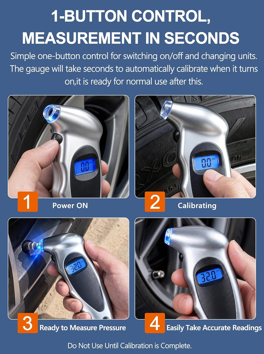Manómetro Digital De Presión De Neumáticos 150 PSI — Lectura Precisa Con Pantalla LCD Retroiluminada Para Coche, Moto Y Bici