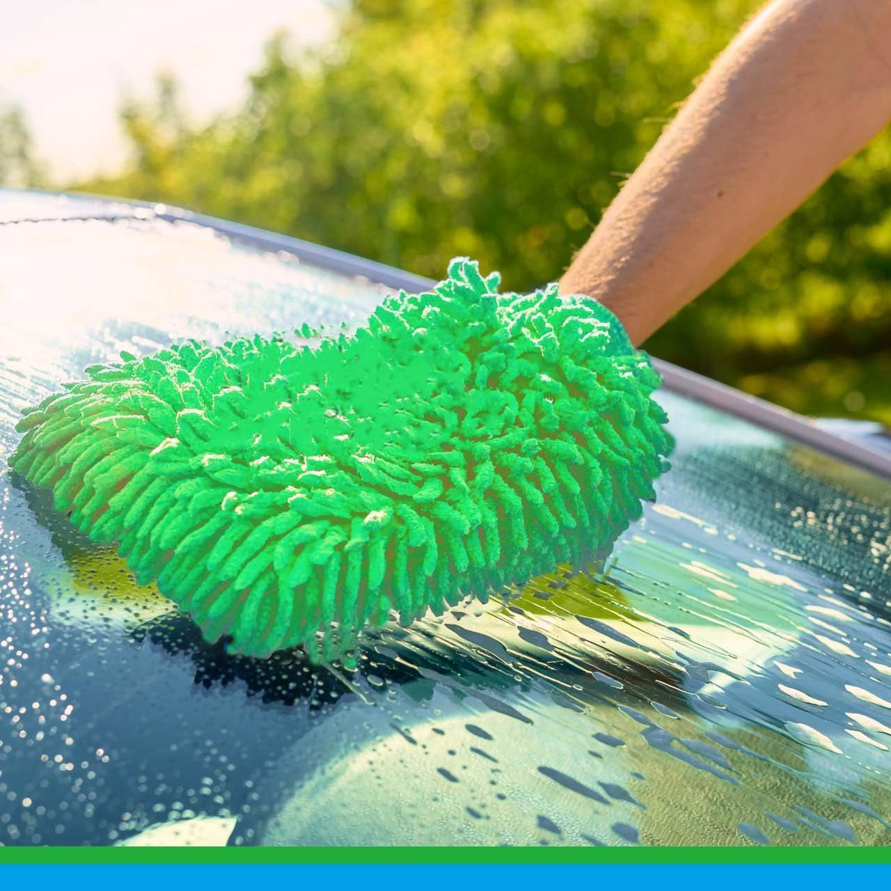 Guante De Lavado De Microfibra Para Coche (2 Uds) — Lava Sin Rayar La Pintura, Reutilizable