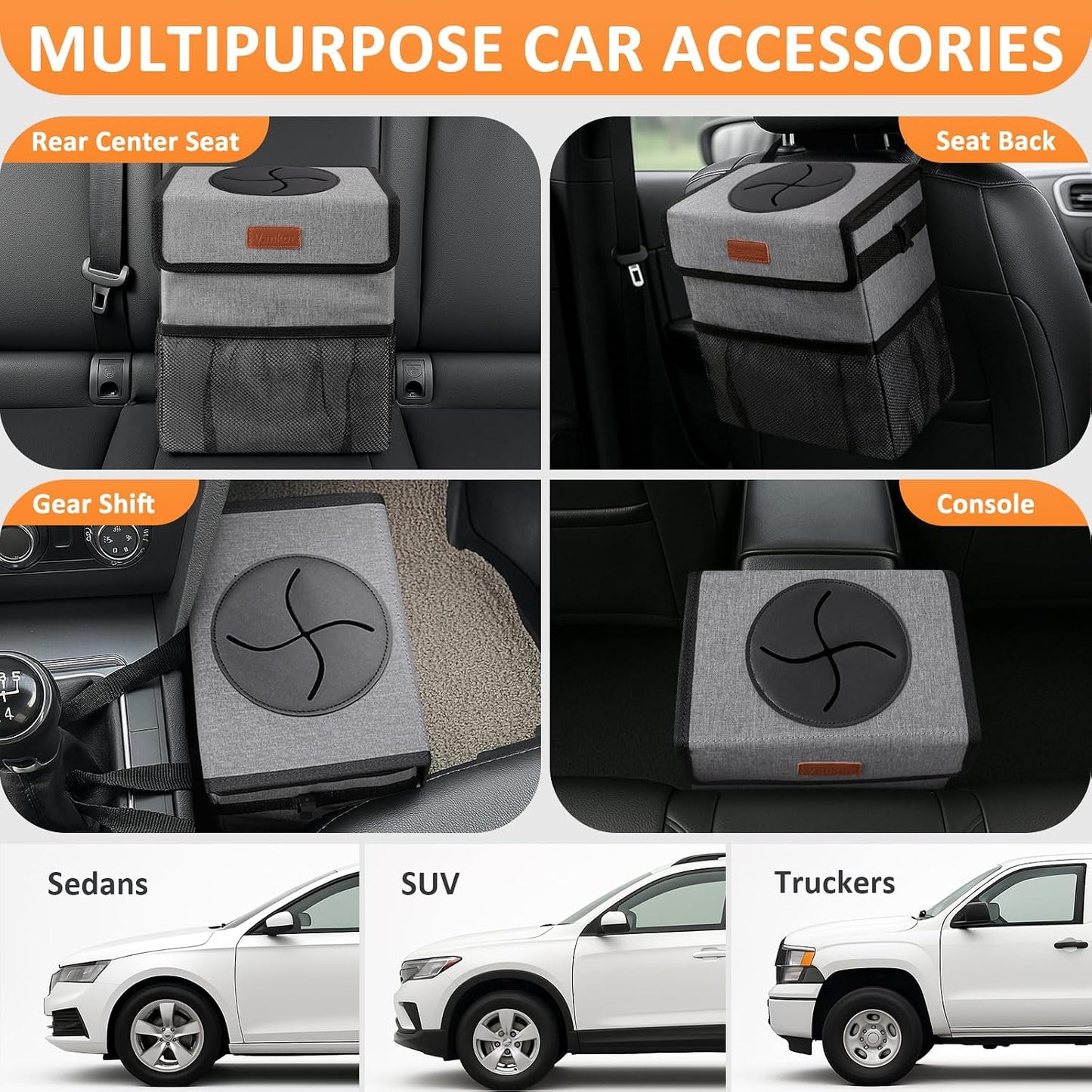 Bote De Basura Para Coche Impermeable Con Tapa — Cubo Plegable Antigoteo Para Puerta, Asiento O Consola